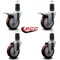 Service Caster 4'' Maroon Poly Swivel 1-5/8'' Expanding Stem Caster Set 2 Total Lock Brakes, 4PK SCC-EXTTL20S414-PPUB-MRN-2-S-2-158 - alternate 5